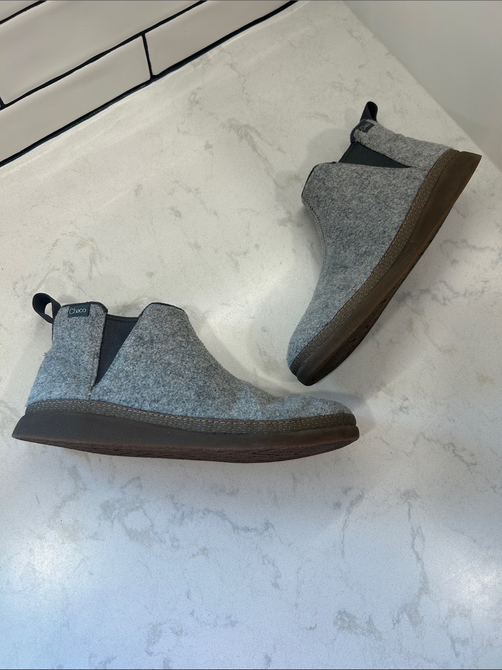 Chaco Gray Revel Chelsea Wool Slip-On Bootie Size 8.5 - Picture 15 of 16